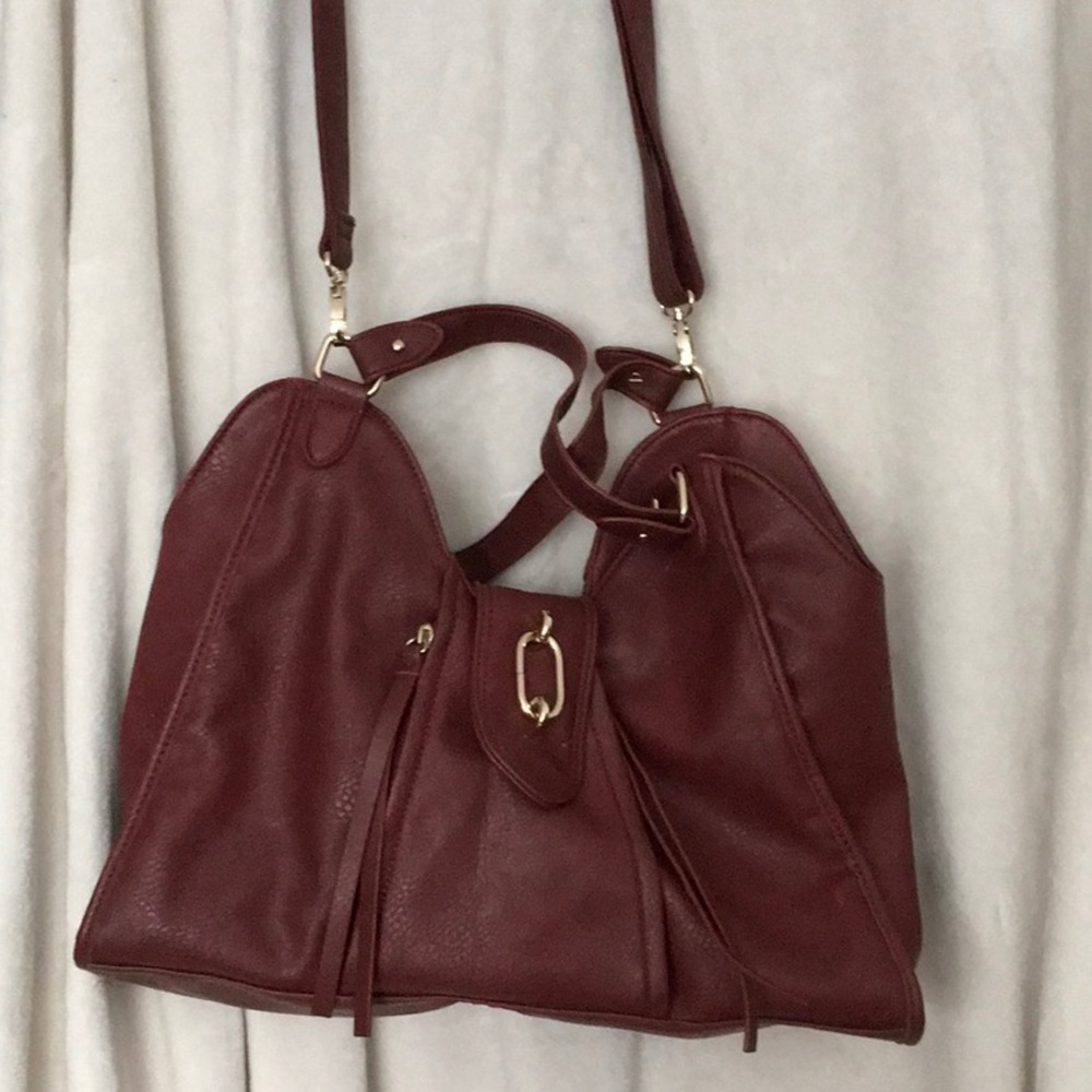 Like New Just Fab Dark Red Brown Handbag